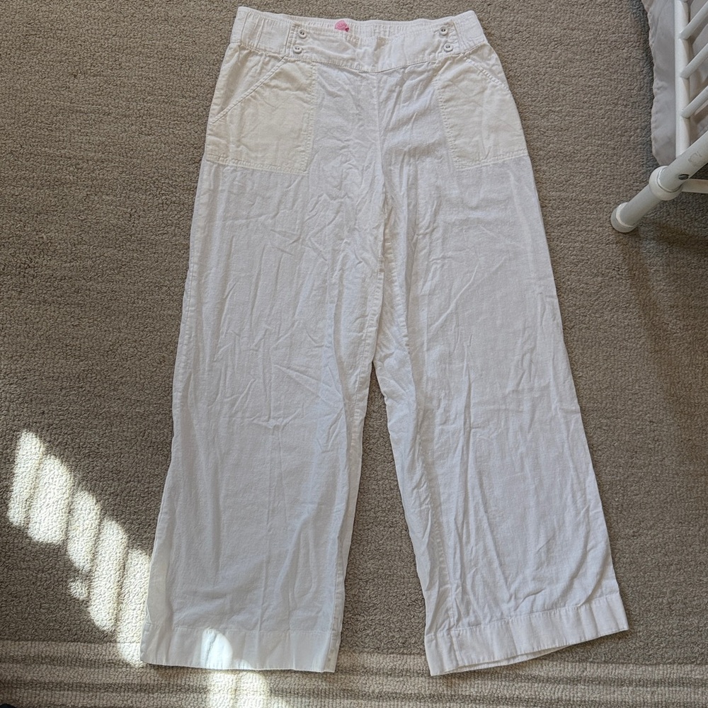 Lilly Pulitzer White Linen Pants L